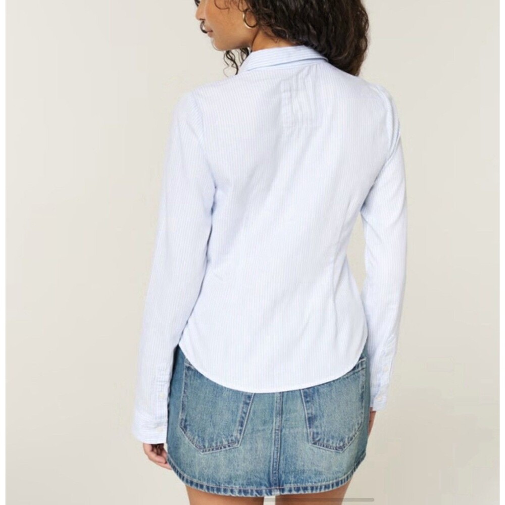 Hollister "Oxford Icon Shirt" Size Small Button Down Slim Fit 100% Cotton - Picture 11 of 14